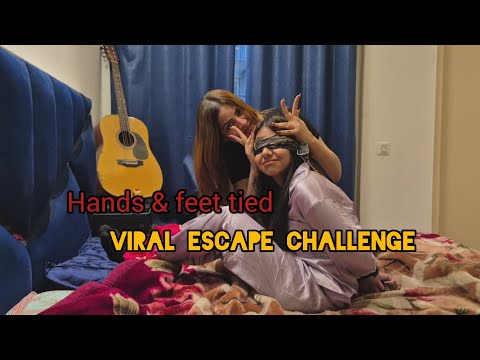 Hands & feet tied escape challenge 😱 | blindfolded funny video🫢 - who will win??