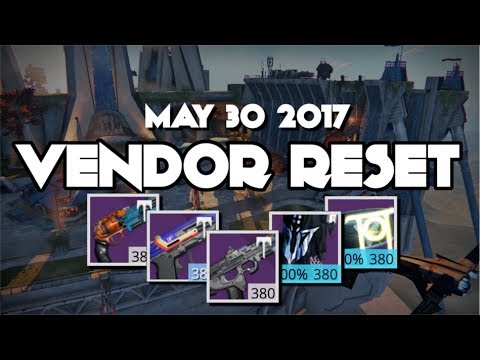 Destiny Weekly VENDOR Reset May 30 2017 God Tier Palidrome Returns Best Rolls