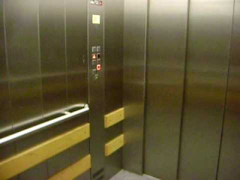 ThyssenKrupp big hydraulic elevator/lift. Retake. Going up.