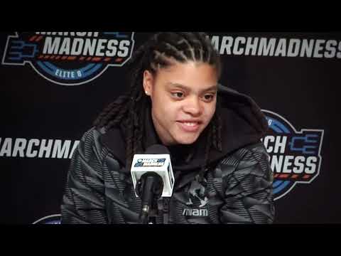 Haley Cavinder and Destiny Harden speak with media at sweet sixteen