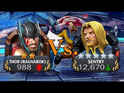 2 Star Thor Ragnarok Vs. Maxed out 5 Star Sentry [Sha59] | Marvel: Contest of Champions