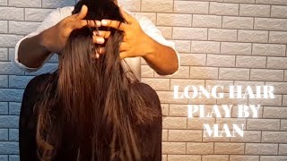 Manisha Long Hair Play By Man #pulinghair with lov