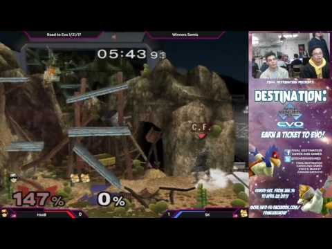 Road to EVO 1/21/16 - Hosb (Falcon/Marth) vs. SK (Fox) - SSBM Winners Round 3