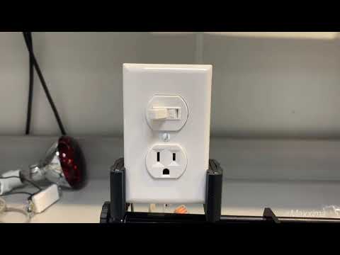 Maxxima Single Pole Combination Toggle Light Switch and Outlet, White, Wall Plates Included (2 Pack)