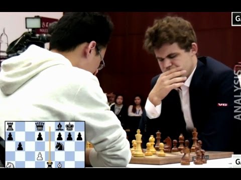Magnus Carlsen Crushes GM Yu Yangyi (2736) In 16 Moves | Blitz Chess Playoff Qatar Chess Master 2015