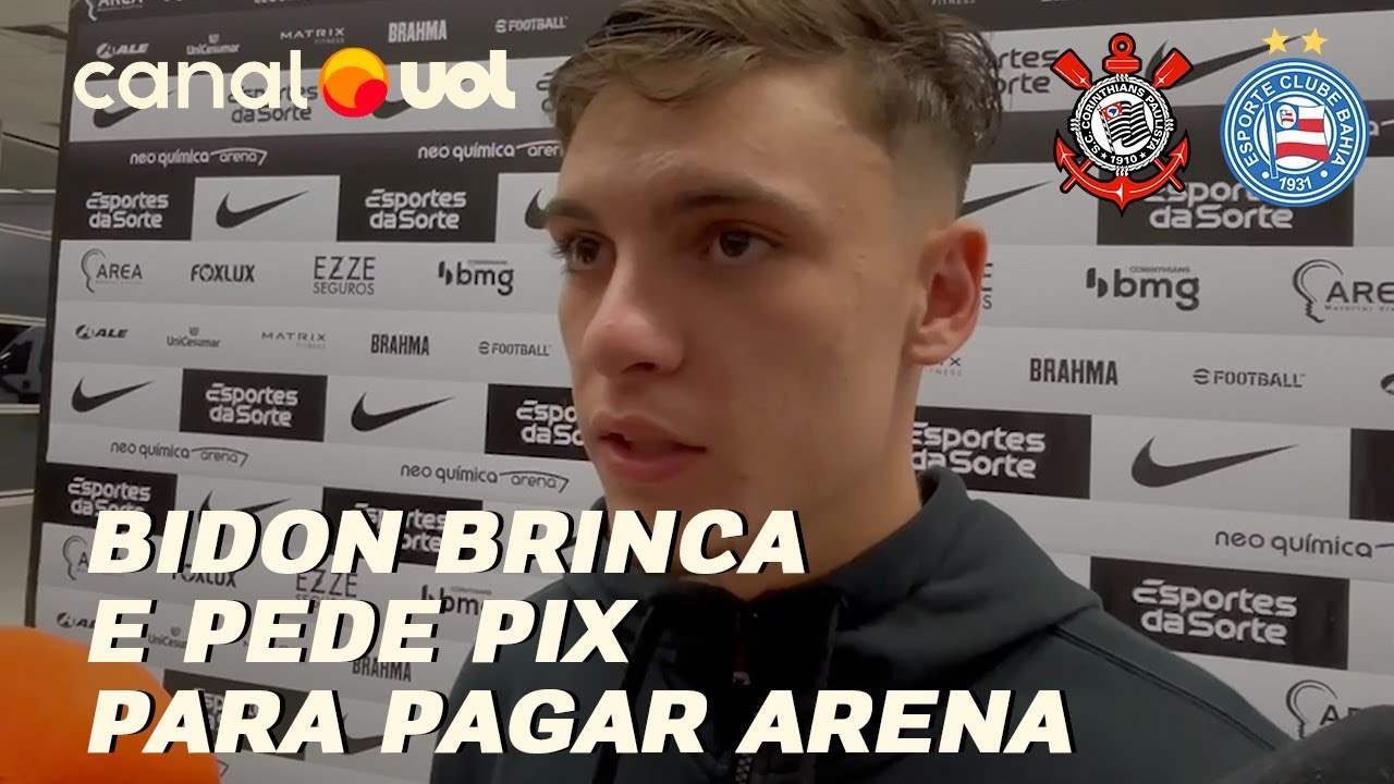 CORINTHIANS X BAHIA: BRENO BIDON BRINCA E PEDE PIX À TORCIDA PARA PAGAR ARENA