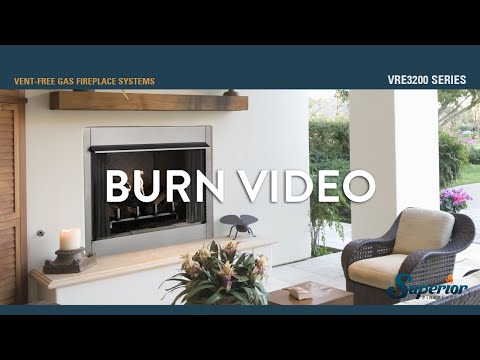 Superior VRE3200 Series 36" Vent Free Traditional Outdoor Fireplace with White Herringbone, Natural Gas or Propane  (VRE3236ZENWH) (F4119)