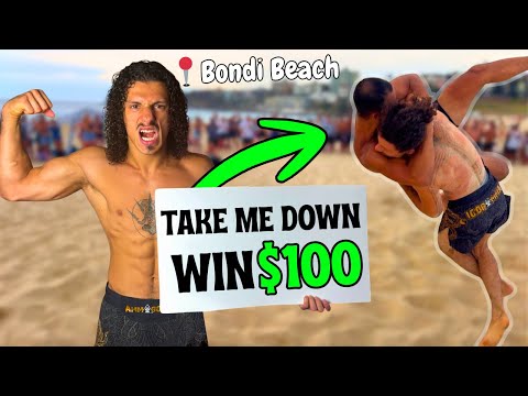 Take me down win 100 vs Strangers (Bondi beach)