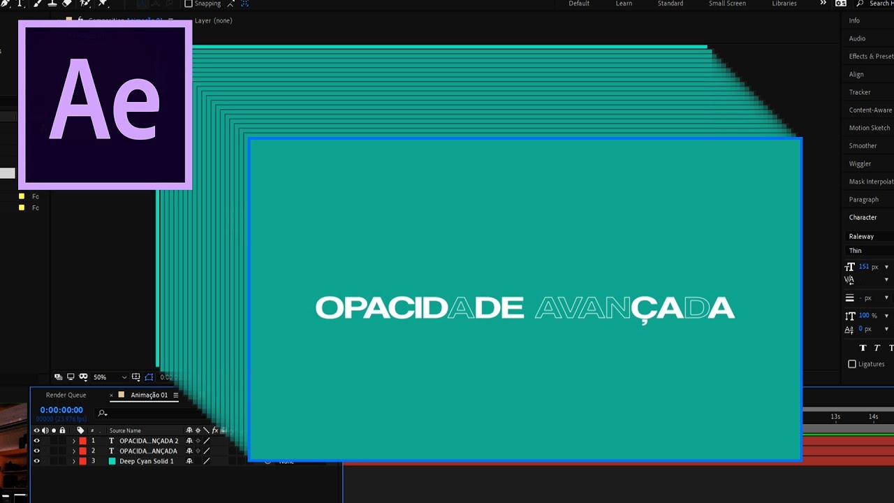 5 Animações de Texto ESTILOSAS no AFTER EFFECTS e como fazê-las
