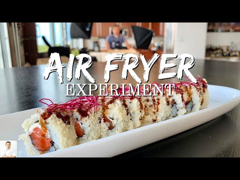 Air Fryer Experiment: JB Tempura Roll 2 Ways, And Salmon Skin Roll