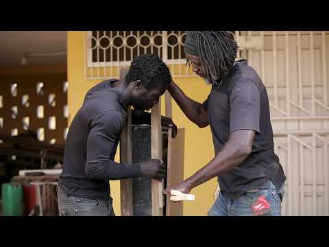 Building a rammed earth wall in Ghana