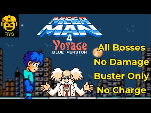 Mega Man 4 Voyage - Blue Version: All Bosses, No Damage, Buster Only, No Charge