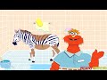 Murray Cleans Up Zoo Animal Wash Zebra Sesame Street Retro Gaming