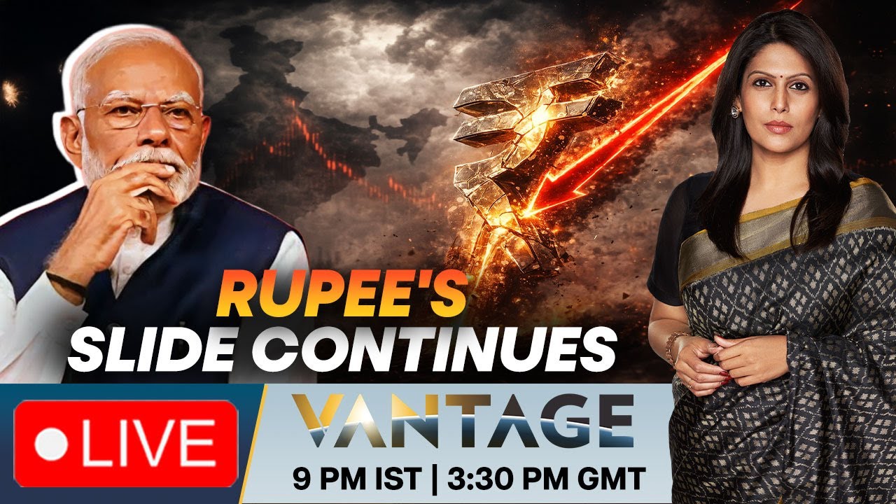 LIVE: Indian Rupee Hits Record Low, Slips Past 91-mark Against US Dollar |Vantage with Palki Sharma
