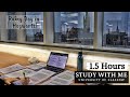 1.5 HOUR STUDY WITH ME at the LIBRARY|University of Glasgow|Background noise, no breaks, rain&typing