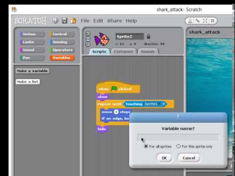 Scratch Programming Shark Attack Game 1
