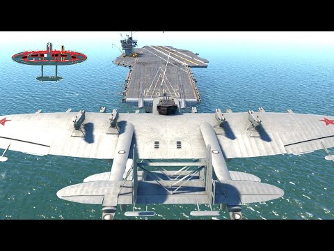 Kalinin K-7 Carrier LANDING in War Thunder....