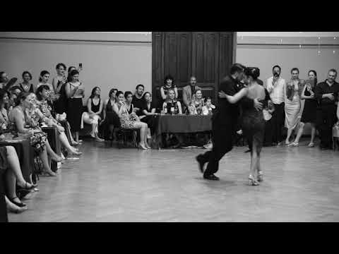  Clarisa Aragon  and  Jonathan Saavedra  are  dancing  to  the  tango  "  Mandria  "  by  Juan D'Arienzo  at  Tiflis Tango Festival  in  2019