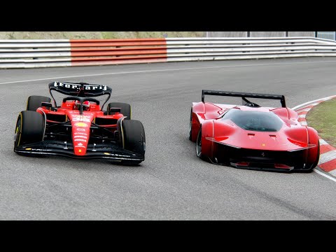 Ferrari Vision Gran Turismo vs Ferrari F1 2023 SF-23 at Nordschleife
