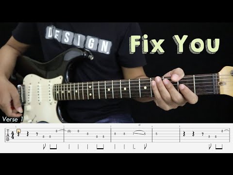 FIX YOU - Coldplay - Instrumental Guitar Cover + TAB