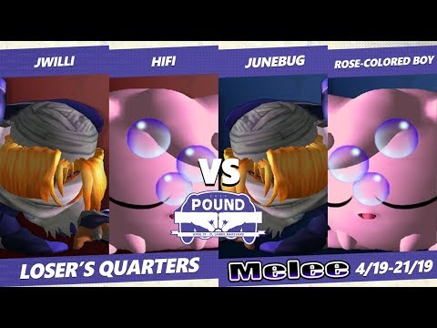 Pound 2019 SSBM Teams -  JWilli & HiFi VS  Junebug & Rose-Colored Boy - Smash Melee Loser's Top 16