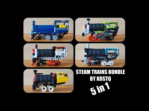 Trains bundle by Studio Kostq -  Lego Technic 42101, 42102, 42116, 42133, 42147 c models combo :)