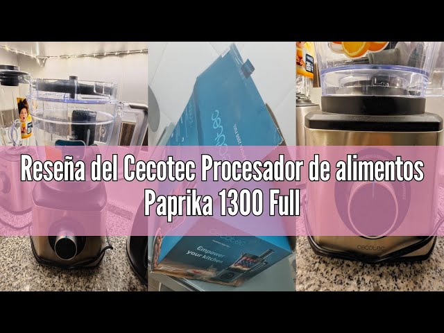 Vídeo relacionado con Cecotec Procesador de alimentos Paprika 1300 Full, 2000W de Potencia, Acero Inoxidable, 2 Velocidades, 3 Discos de corte, Incluye Bowl 3,5 L, Jarra 1,8 y Exprimidor