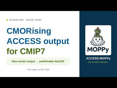 CMORising ACCESS output for CMIP7 FastTrack — a quick start with ACCESS-MOPPy