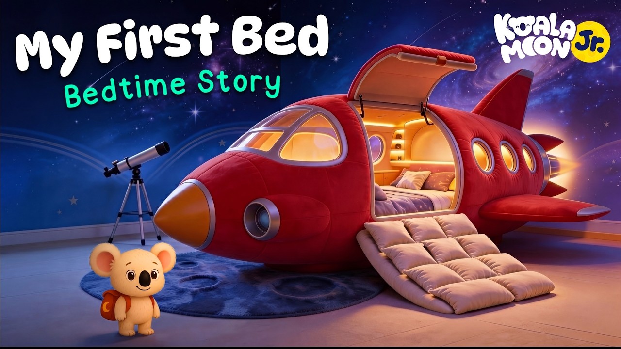 Baby Koko's First Big Bed 🚀 BEST Toddler Bedtime Story 🌙💤 with Baby Sleep Music 🎵
