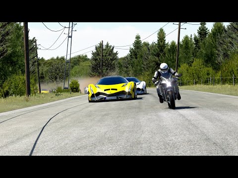 Kawasaki Ninja H2 vs Devel Sixteen Hypercars at Old SPA
