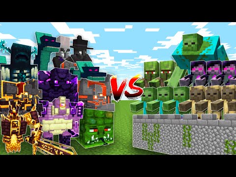 OP BOSSES vs Massive ZOMBIE CASTLE - Minecraft Mob Battle