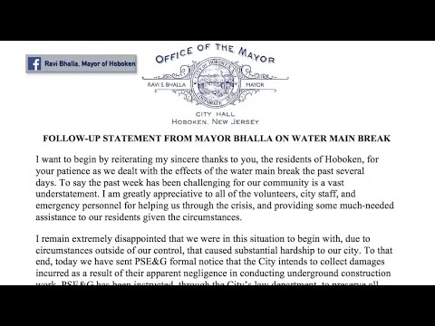 NJ Hoboken Mayor Plans To Sue PSE&G Over Its Work That Led To Water Main Break