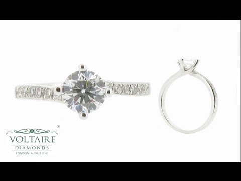 Four Claw Twist Solitaire with Pave Set Shoulders - ER 1192