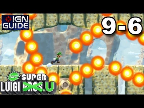 New Super Luigi U 3 Star Coin Walkthrough - Superstar Road 6: Fire Bar Sprint