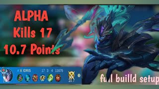 MLBB -💥Alpha Sea Gladiator skin!!World the most popular hero.Kills 17.10.7Points -Let's start video.