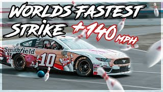 Jason Belmonte and Aric Almirola World Record GoBowling World's Fastest Strike. (Over 140mph)