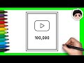 How To Draw Silver Play Button - Easy Step By Step Tutorial