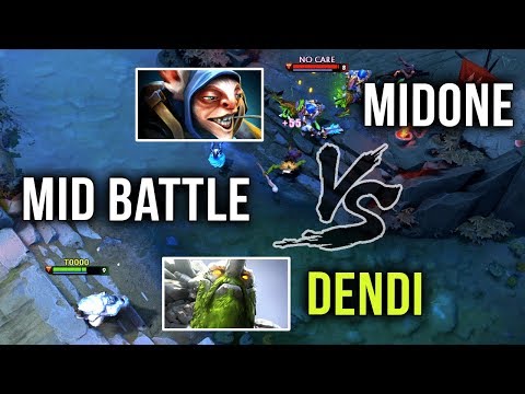 Dendi Tiny vs Midone Meepo Mid Battle of TITANS - Dota 2