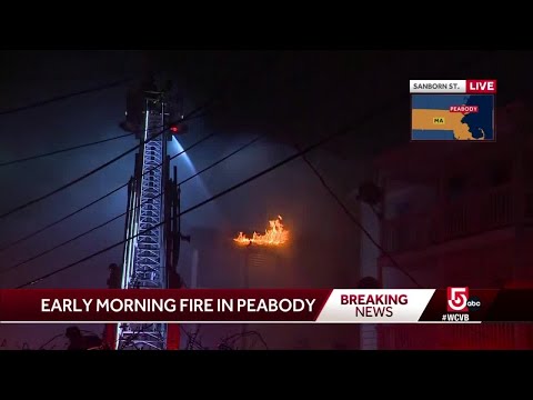 Crews battle early-morning fire at triple-decker in Peabody