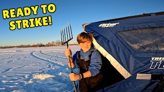 Spear Fishing Northern Pike | Ice Fishing Adventure in Alaska