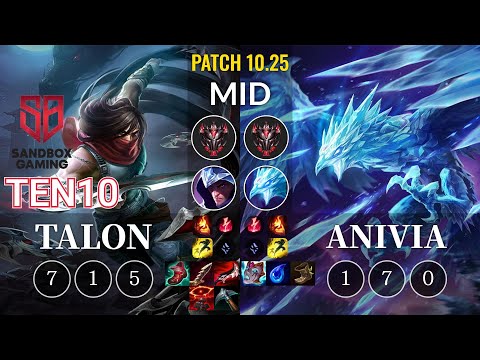 SB Ten10 Talon vs Anivia Mid - KR Patch 10.25