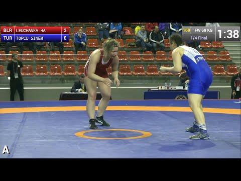 Quarterfinal FW - 69 kg: Sinem TOPCU (TUR) df. Halina LEUCHANKA  (BLR), 8-6