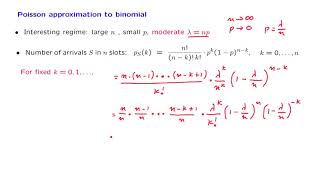 L21.10 The Poisson Approximation to the Binomial