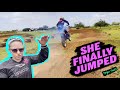 Carla LEARNS To Jump Her MOTOCROSS Bike
