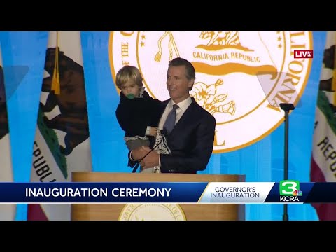 Gov. Newsom's Son Crashes His Inauguration Speech