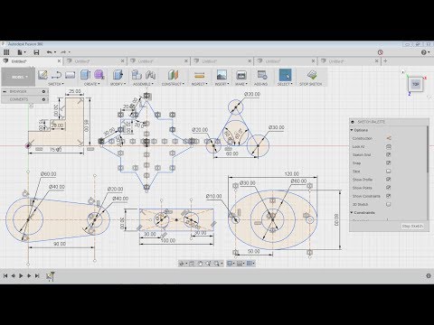Fusion 360 Practice Exercises for Beginners - 1 | Fusion 360 Sketch Tutorial
