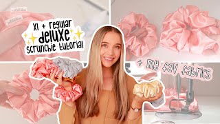 How to make XL scrunchies - burrito style scrunchie method + my fav materials to use for scrunchies