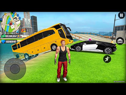 Public Transport Bus and US Police Car Driving in Open World - Android Gameplay