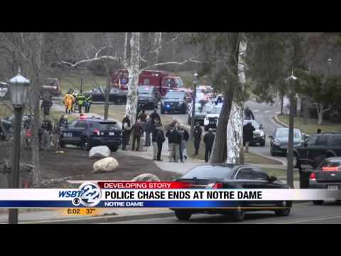Police pursuit ends at Notre Dame campus