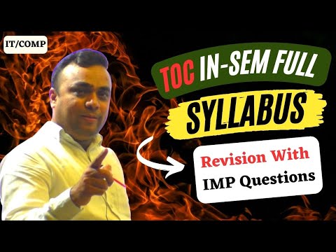 TOC IN-SEM Full Syllabus Revision With IMP Questions | 100% Scoring Guarantee | #theoryofcomputation